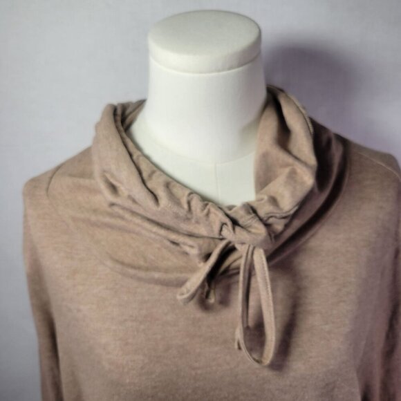 PureJill Women Tan Long Sleeve Tunic With Cowl Neck & Front Pocket Size L - Picture 3 of 11